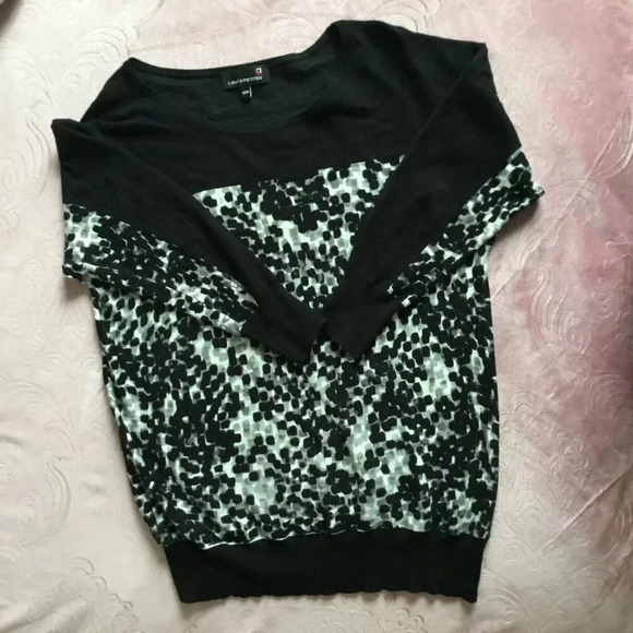 Laura Petites Women’s Black White Block Sweater Top size M - Picture 2 of 6